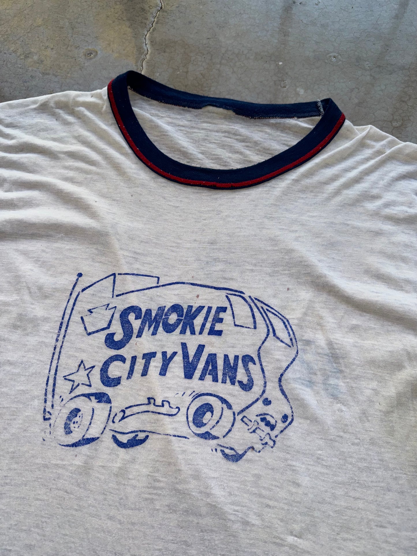 1970s Smoke City Vans Worker's Ringer