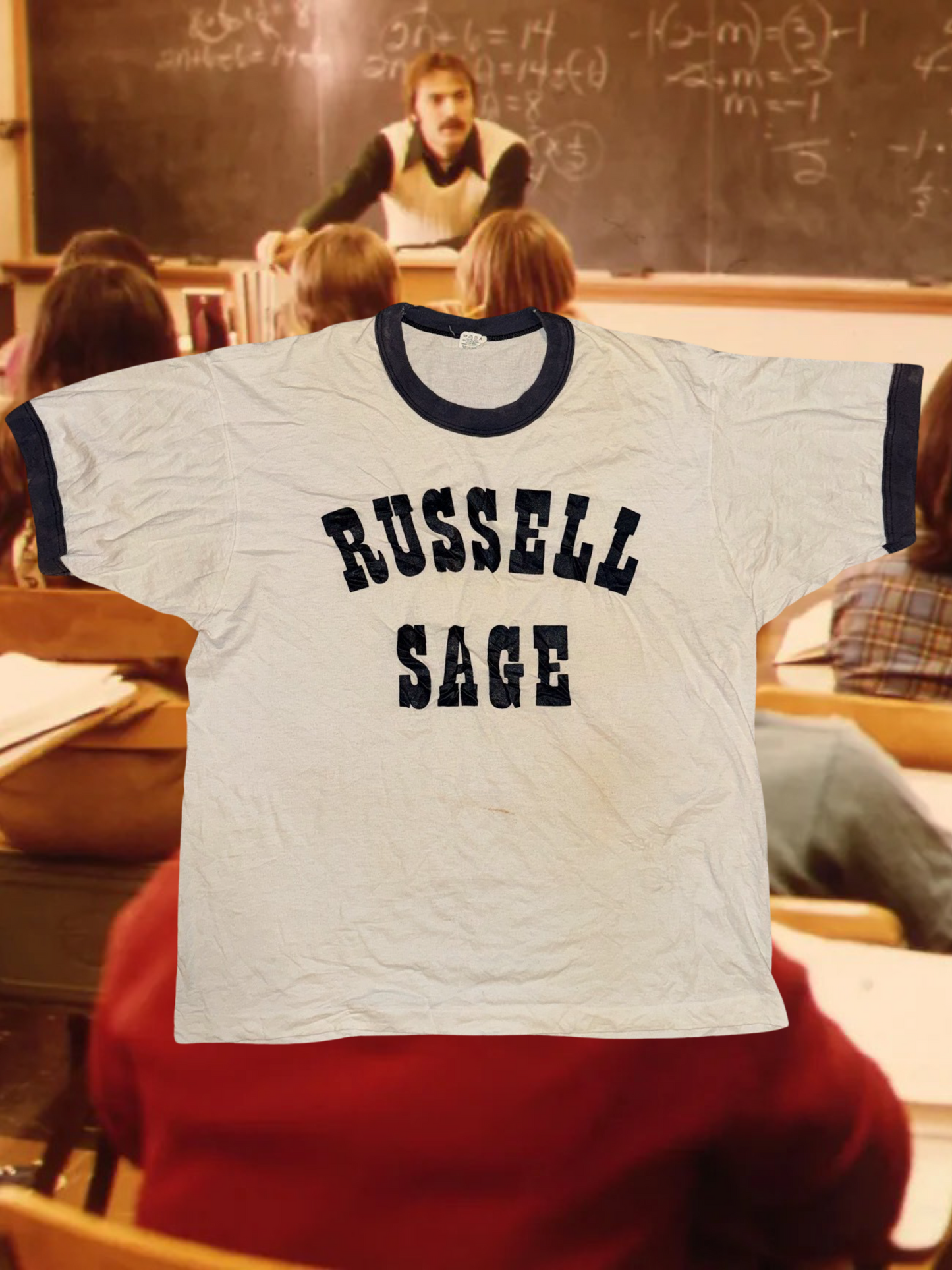 1970s Russel Sage College Ringer Tee