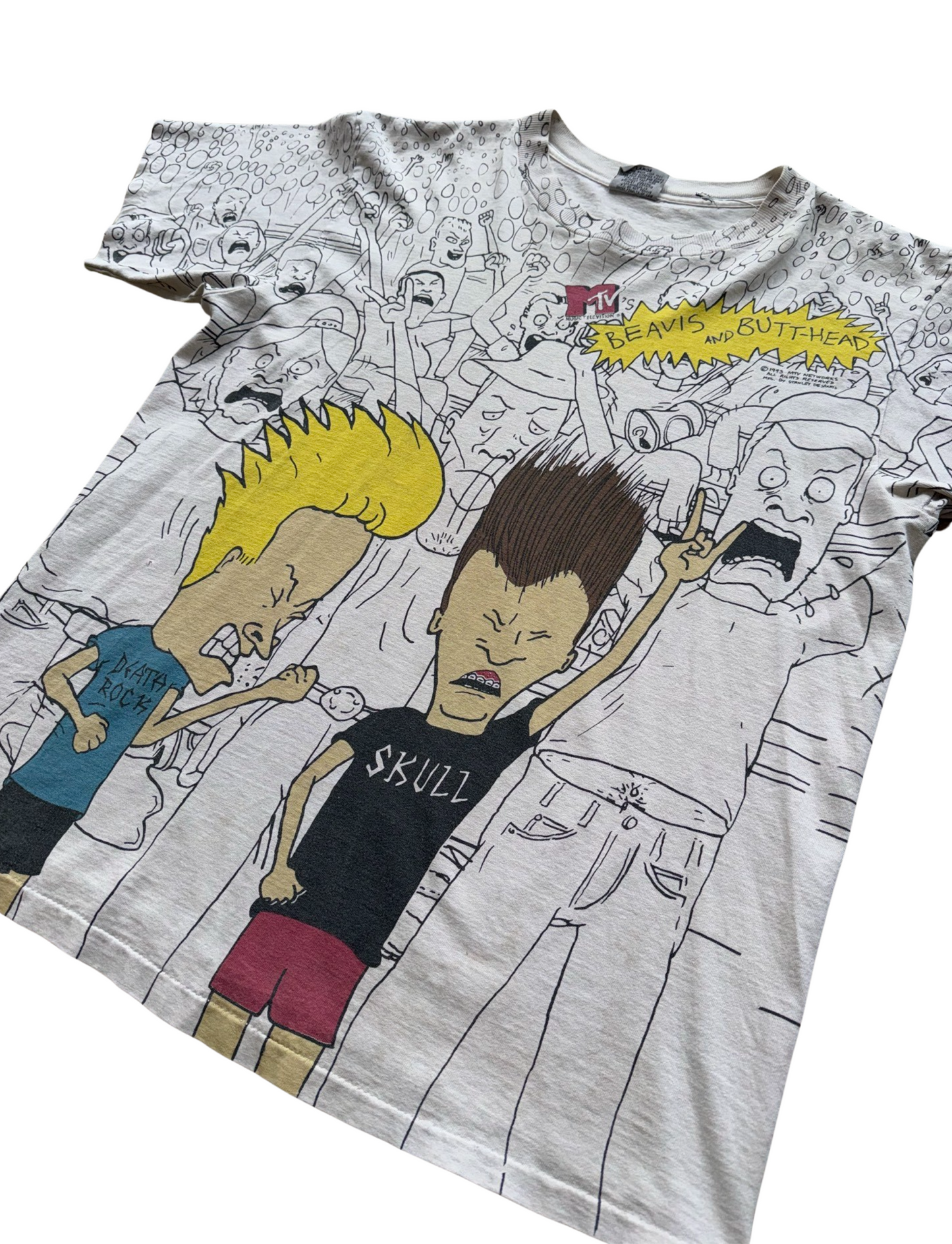 1993 Original MTV Beavis & Butthead All-Over Print Tee
